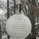 Holophane ball suspension chandelier 1970 vintage