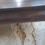 Rectangular coffee table made of exotic solid wood from the 1980s.