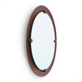 Curved plywood round mirror, 1960s