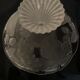 Fruit bowl, made of glass, with frosted decoration and base, luminous.