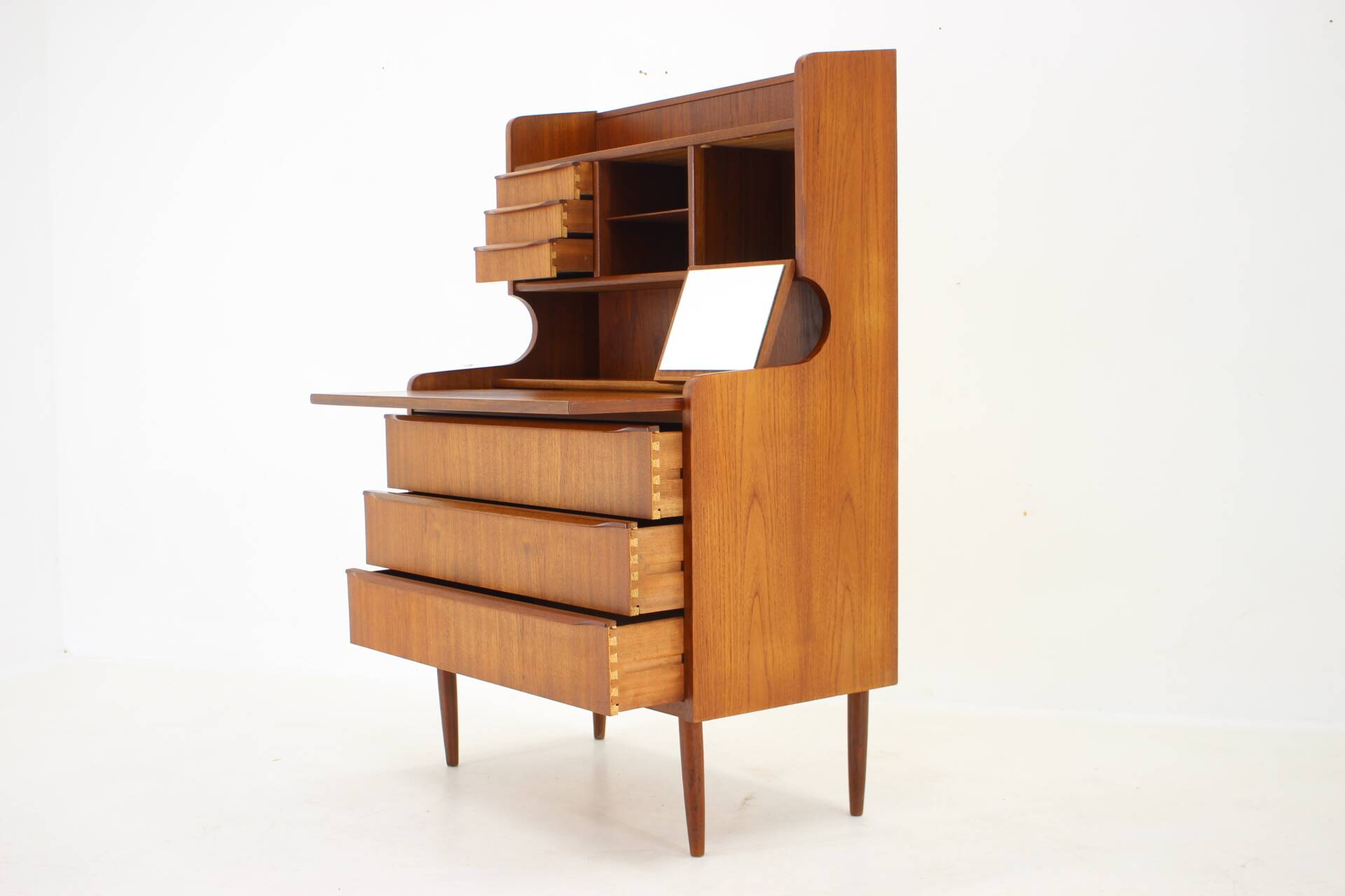 1960s danish teak writing cabinet