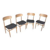 4 chaises italiennes Gessef Consorzio Sedie Friuli 1970 4 chaises italienne
