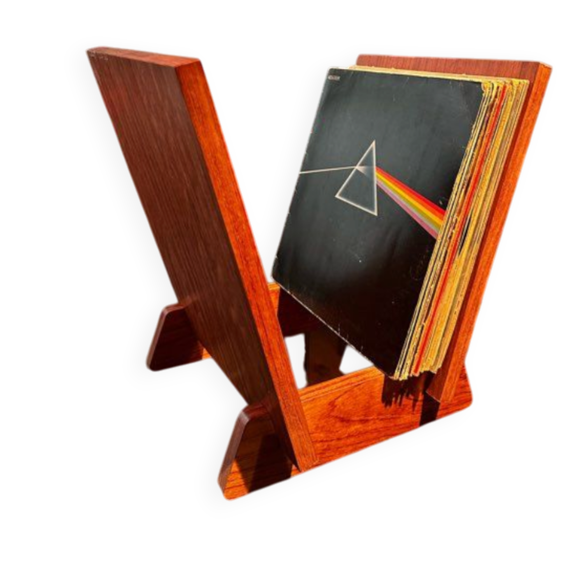 Kiosque / Range-vinyles en bois bubinga – fabrication artisanale