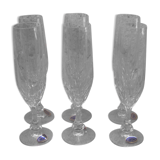 Series of six crystal champagne flutes