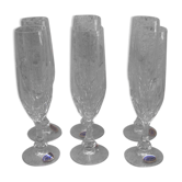 Série de six flûtes à champagne en cristal