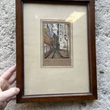 Antique illustration of Paris, signed and dated 1934