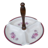 Servant 3 compartments in flowered porcelain