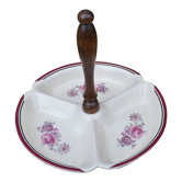 Servant 3 compartments in flowered porcelain