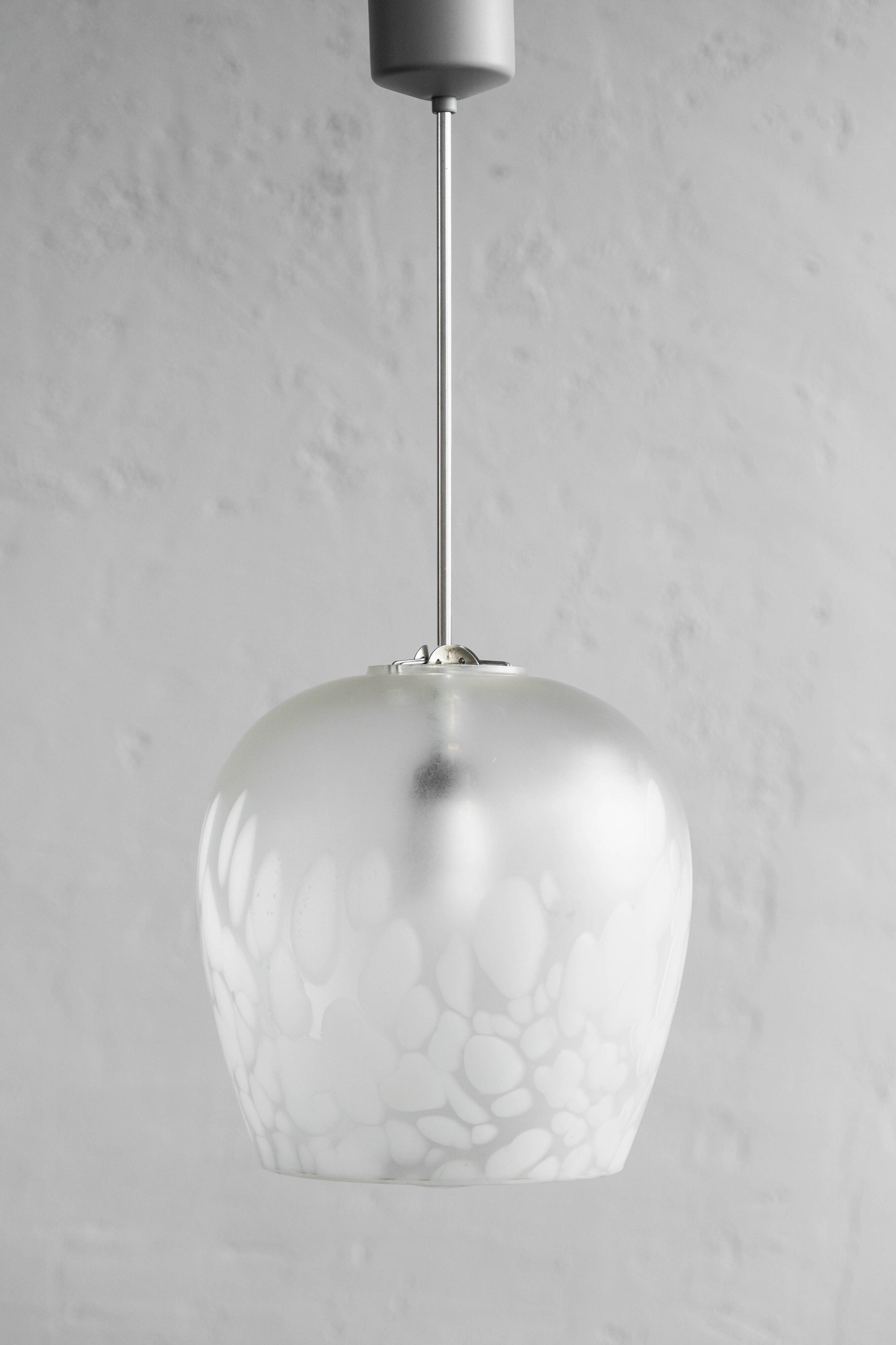 Czechoslovak Flakestone Glass Hanging Lamp, 1970s