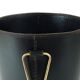 Mid-Century paper bin by Carl Auböck in black leather and brass, Austria, 1950s.