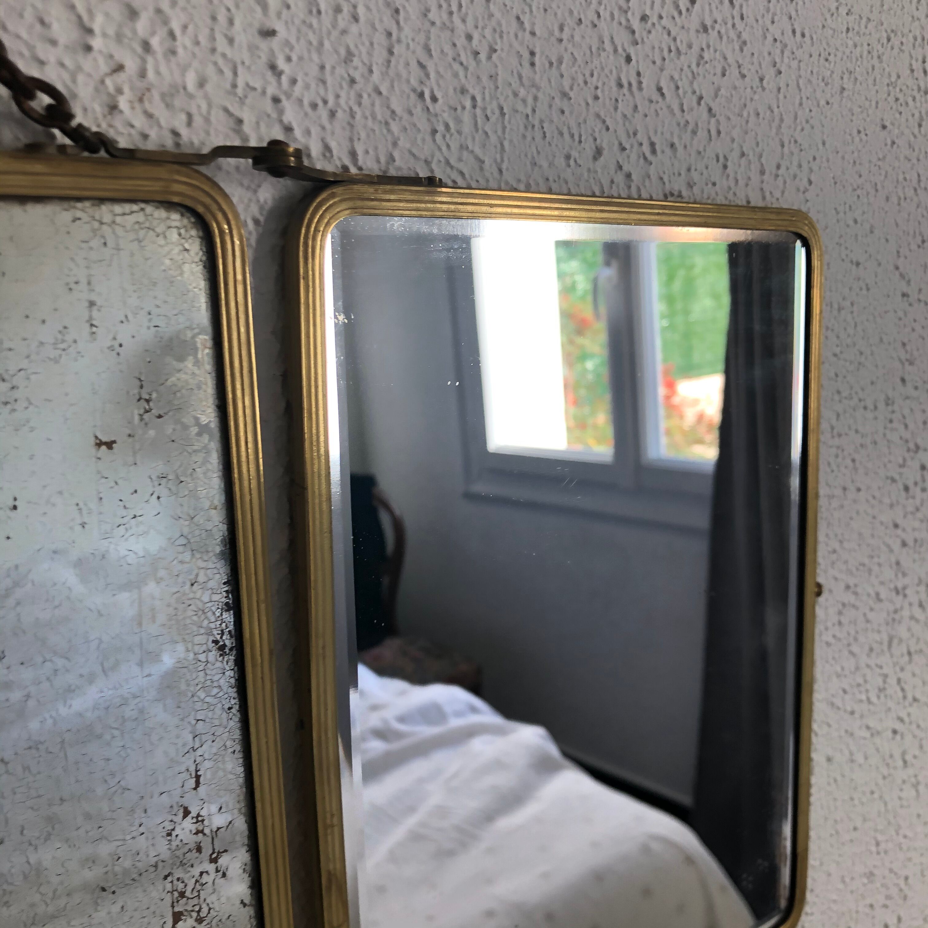 Triptych mirror SGDG vintage, 1920s