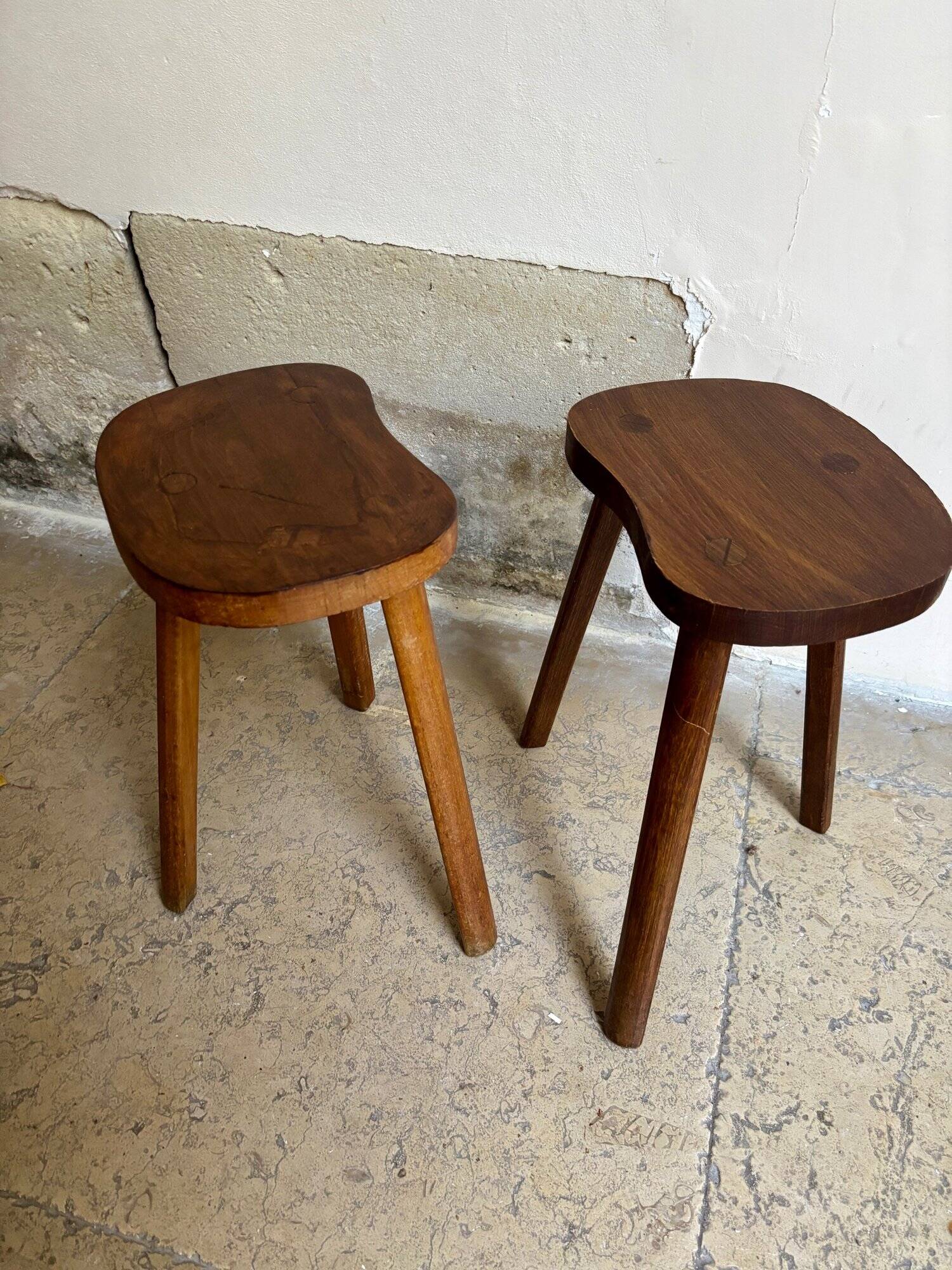 Wooden bean tripod stool no. 2