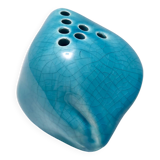 Teal Lacquered Ceramic Tulip Vase / Pen Holder by Giacomo Onestini for Ernestine Salerno