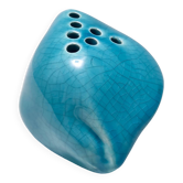 Vase tulipe / pot à stylos en céramique laquée bleu sarcelle par Giacomo Onestini pour Ernestine Salerno