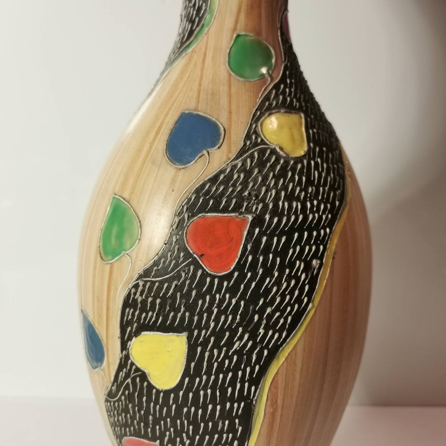 Large Deruta vase from the 1950s/1970s in enameled ceramic signed and numbered