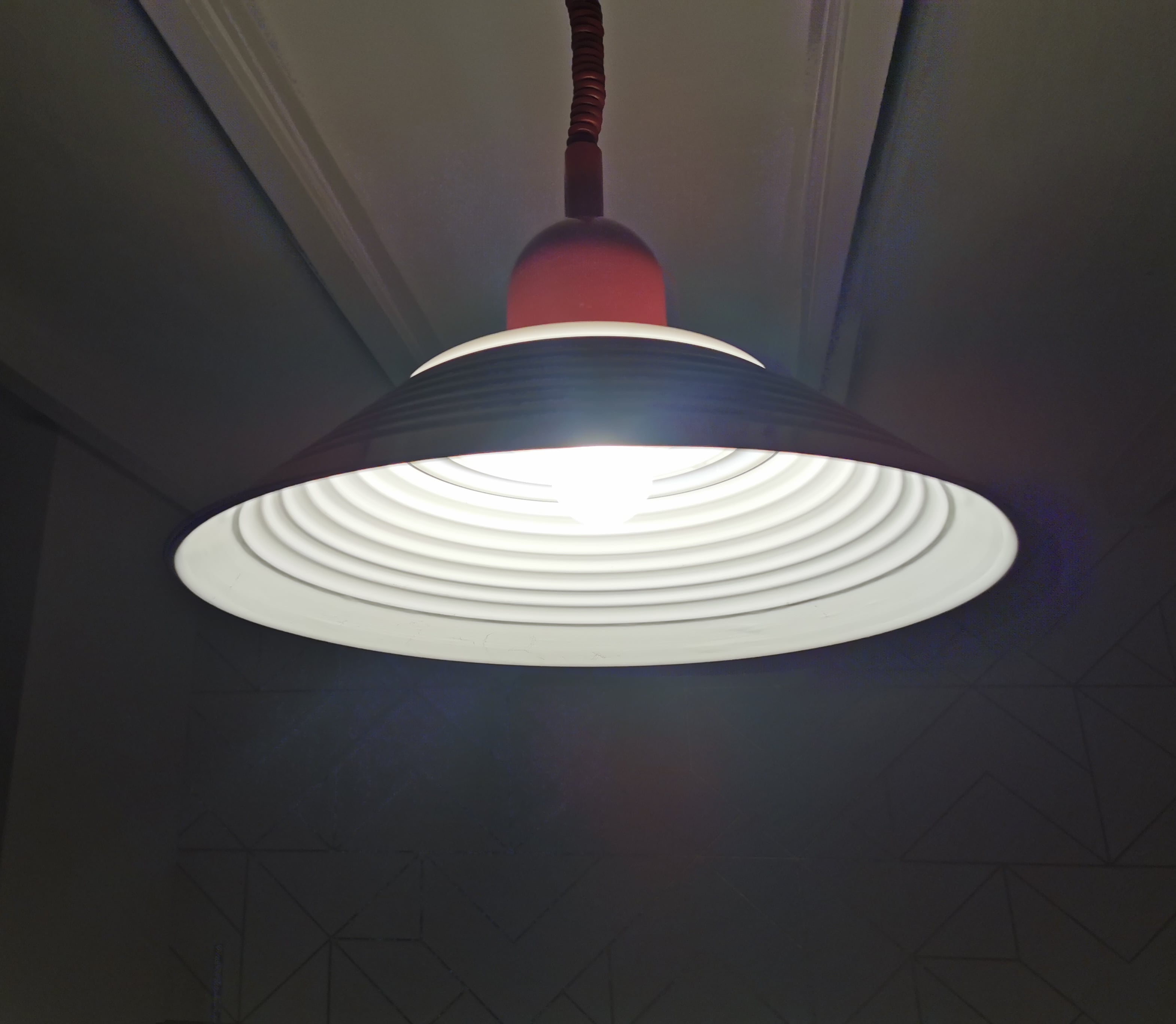 Vintage metal pendant light Hala, '80s