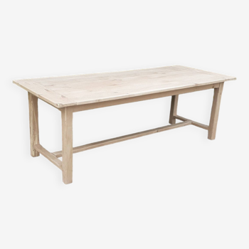 Solid oak farm table raw wood