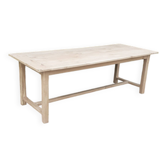 Solid oak farm table raw wood