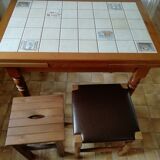 Wooden tile table