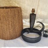 Wrought iron lamp folk art