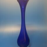 Vase bleu Murano vase soliflore meulé