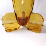 Stölzle Art Deco Amber Orange Tulip Vase 1930