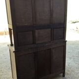 Two-body oak sideboard from the 1940s; stripped