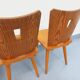 Set of 4 vintage brutalist wooden chairs from the 60s