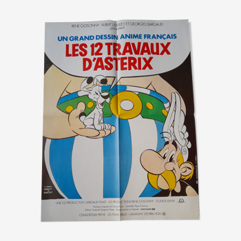 Affiche cinema originale 12 travaux d Asterix