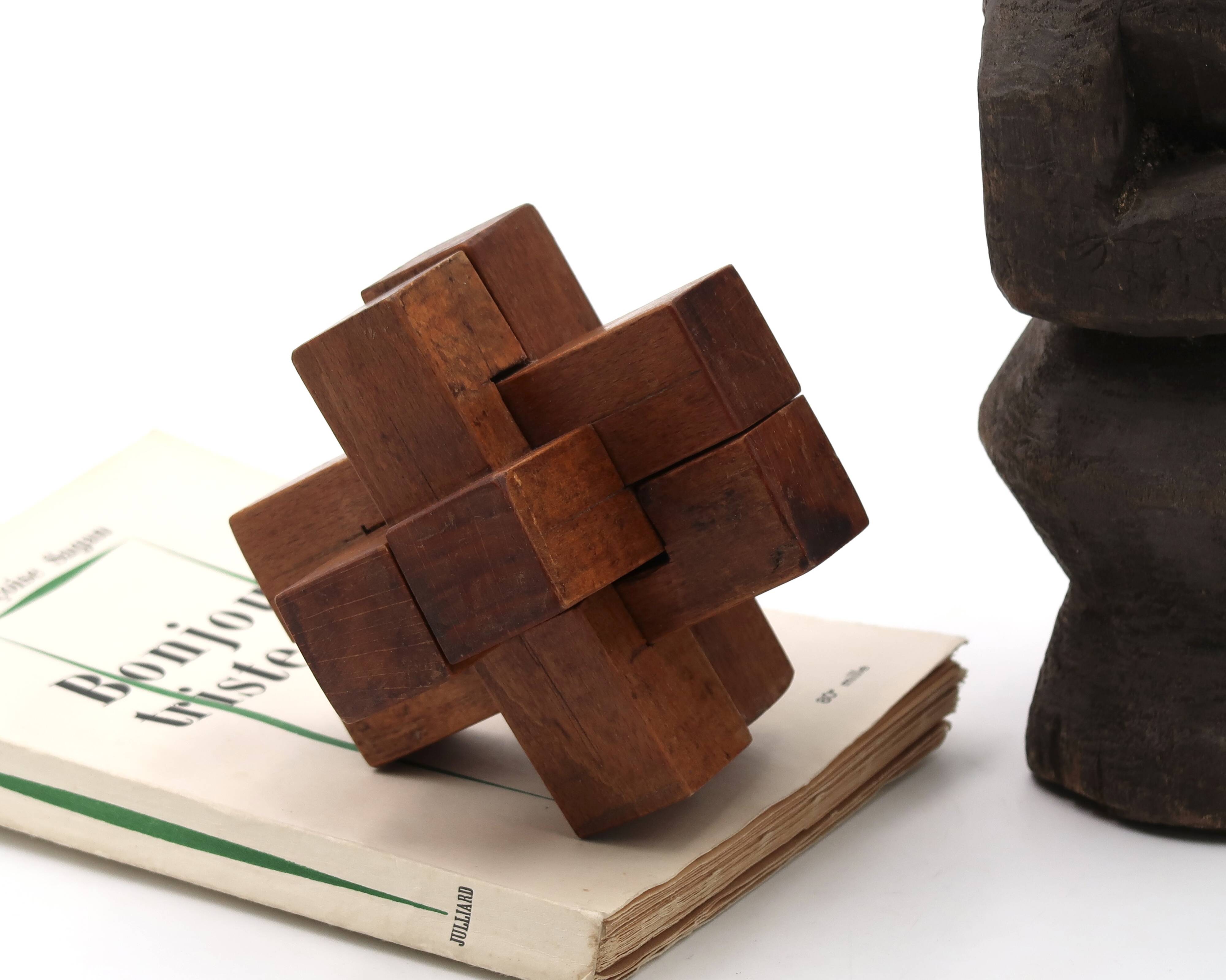 Handcrafted wooden puzzle, 1970s