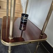 Desserte / Petite table d'appoint plaquage acajou et laiton mid century
