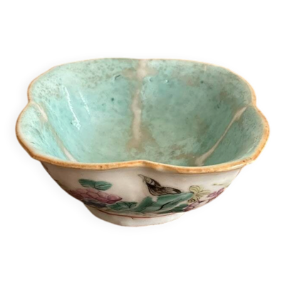 Coupe Vide Poche Nyonya Famille Rose Porcelaine Céladon Peranaka Chine