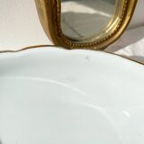 Saladier en porcelaine blanche et dorée J&Ciem France 1950