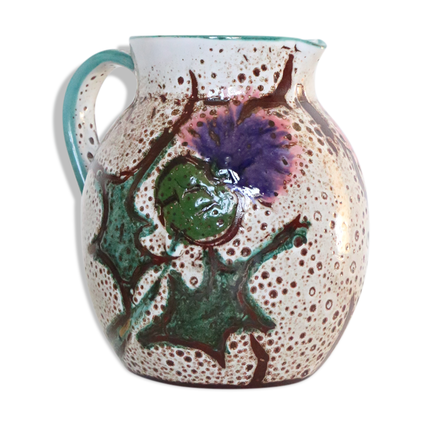 Ceramic jug, rustic, vintage French