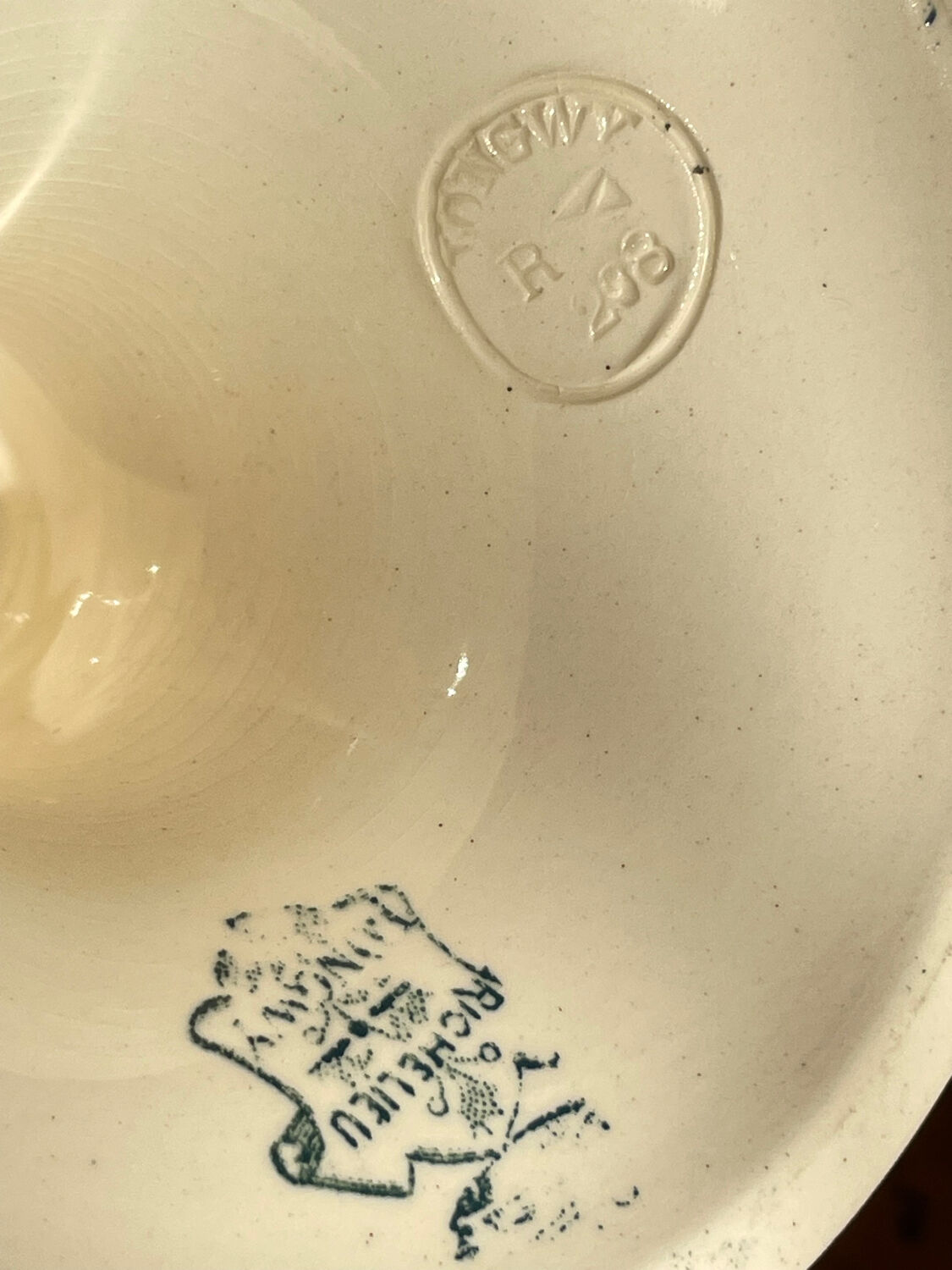 Old Compote Dish Terre de Fer Longwy Model Richelieu