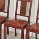 Set of 6 Art Deco chairs in Oak and Walnut with camel leather.