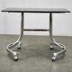 1970s Italian Space Age Chrome and Smoked Glass Rolling Side Table