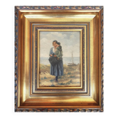 2 x Mother and child in the dunes, signed / J. de Zon (lower left) / oil on wood