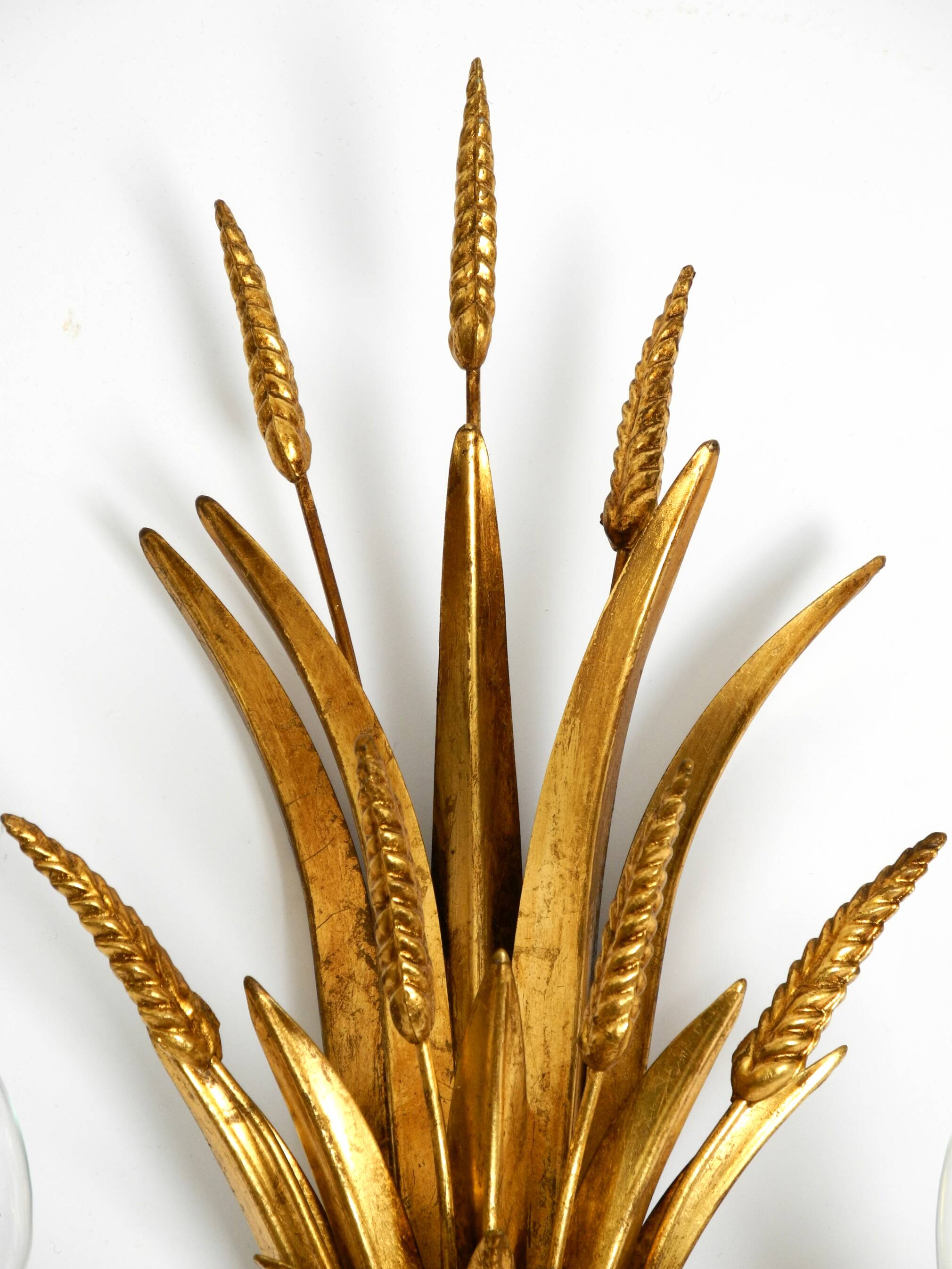 Beautiful large 70s gold-plated 2-armed metal wall lamp by Hans Kögl