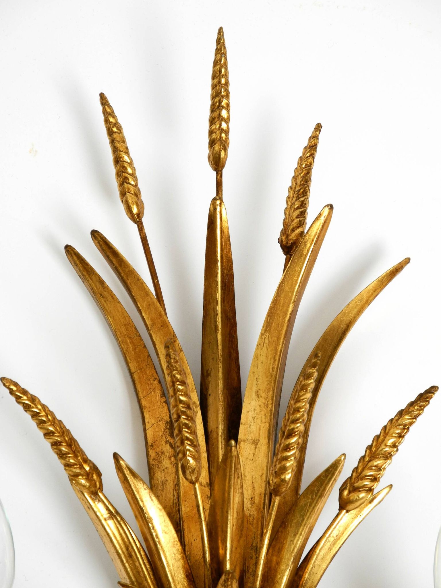 Beautiful large 70s gold-plated 2-armed metal wall lamp by Hans Kögl