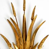 Beautiful large 70s gold-plated 2-armed metal wall lamp by Hans Kögl