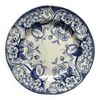 Round ironstone dish Flora Creil and Montereau late 19th century