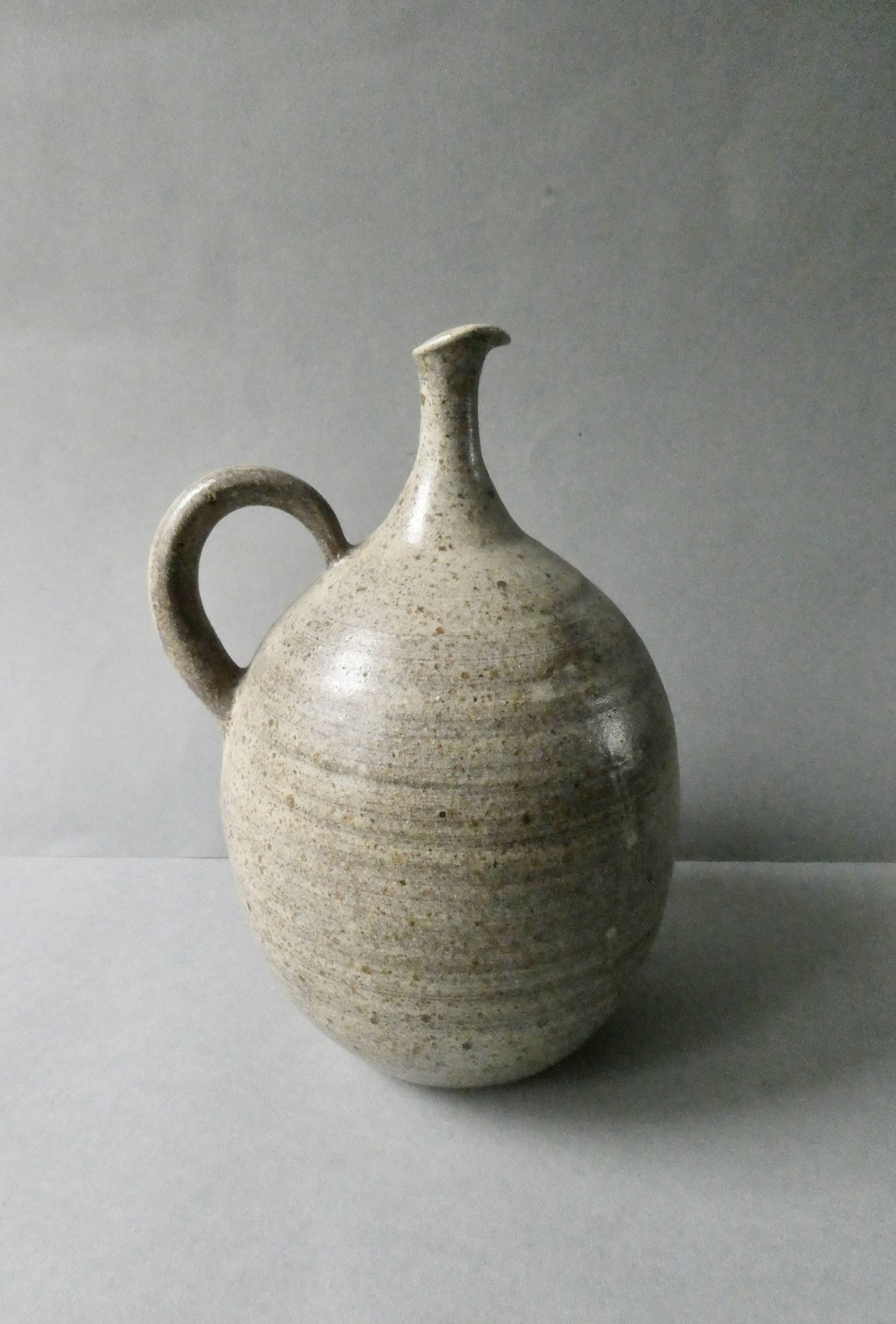Stoneware pitcher vase with a very thin neck, circa 1970