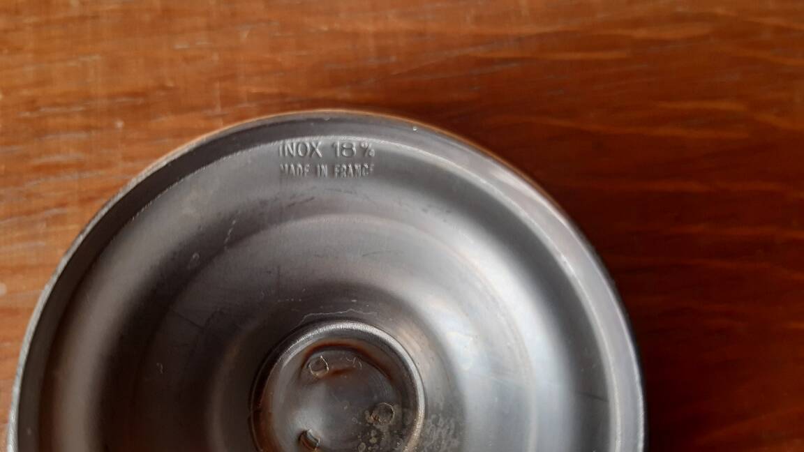 6 vintage stainless steel ice cream cups, France