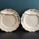 Set of 2 antique French fondue or artichoke plates in Majolica