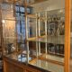 Large antique oak shop display cabinet