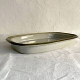 Rectangular stoneware dish, high-fired, Brenne pottery, 1970s-80s