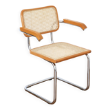 Fauteuil Cesca B64 Breuer Made in Italy - cannage de l'assise refait