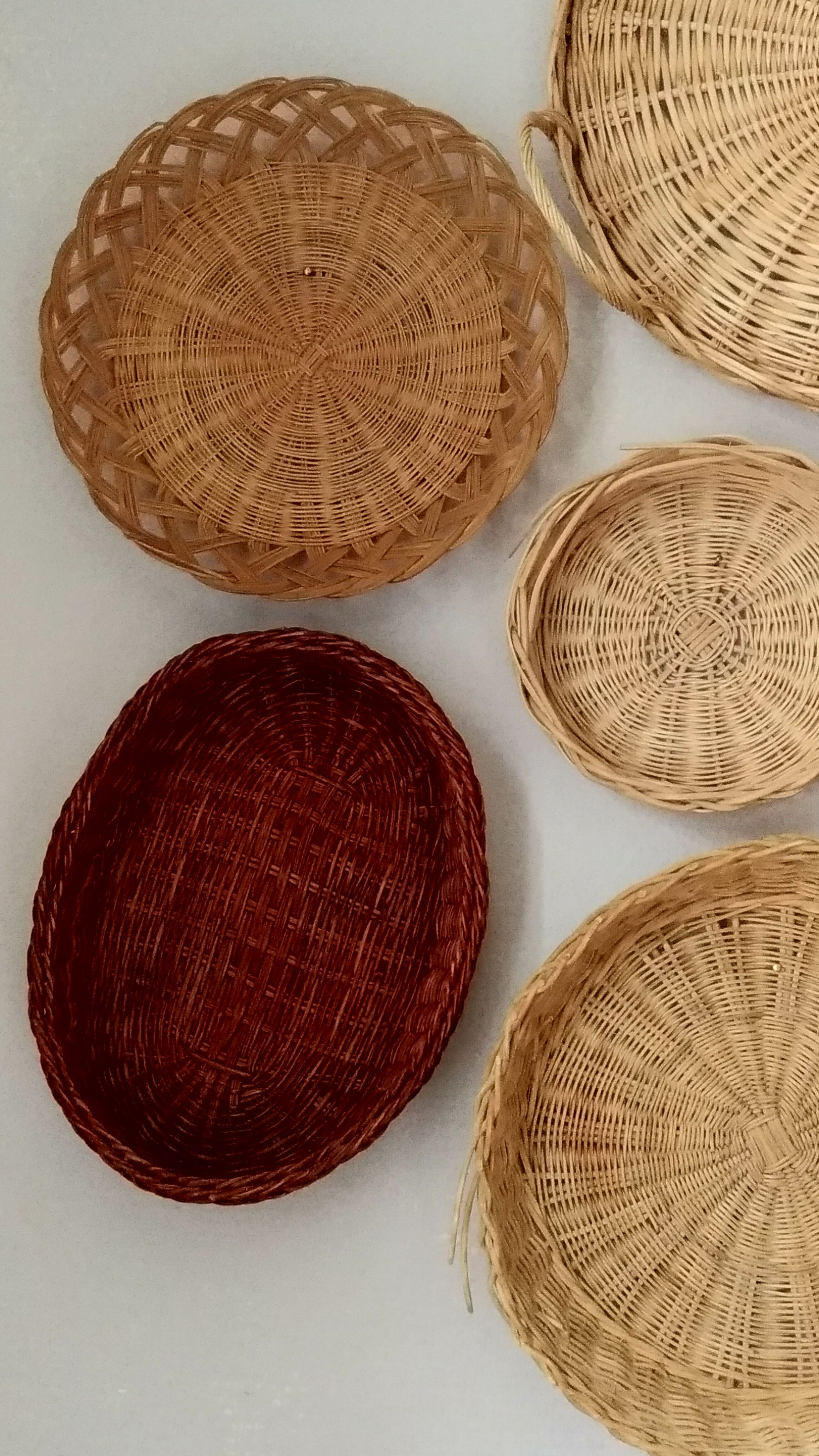 Composition of Vintage rattan baskets