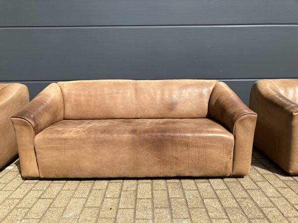 Canapé De Sede 3pl en cuir de Buffle 5mm NECK, couleur Cognac